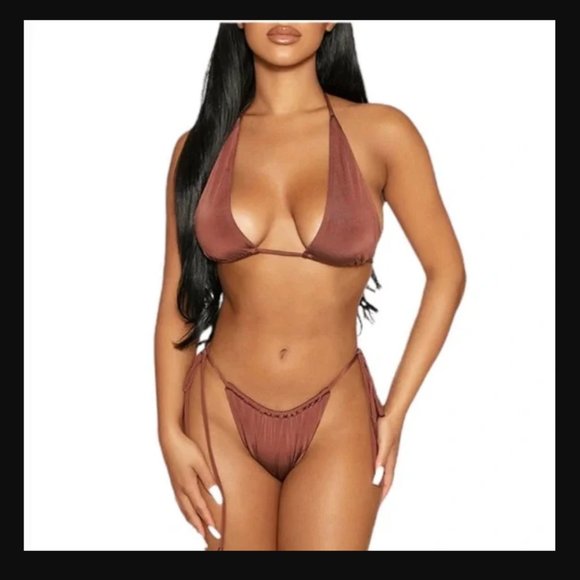 naked wardrobe Other - COPY - Naked Wardrobe Sun, Sand, & String 2-Piece Bikini Rich Silky Brown
